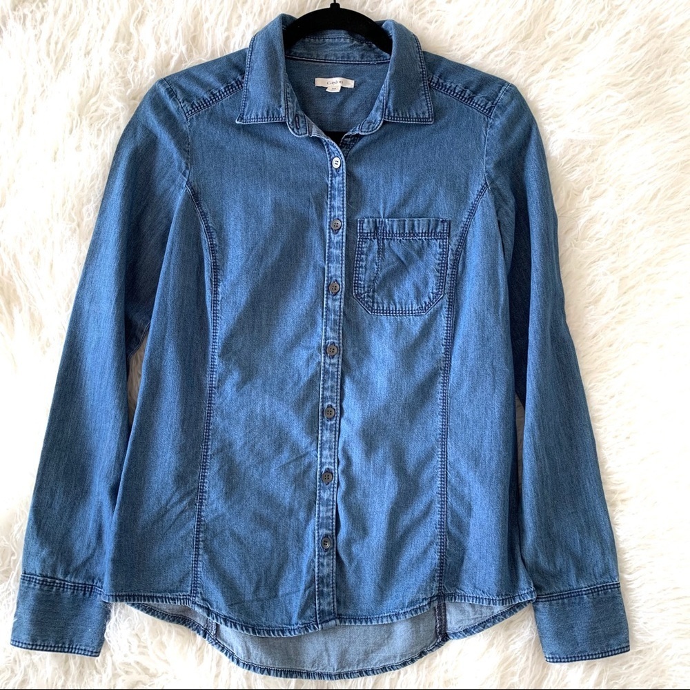 CASLON Cotton Denim Button Up Shirt Size XS